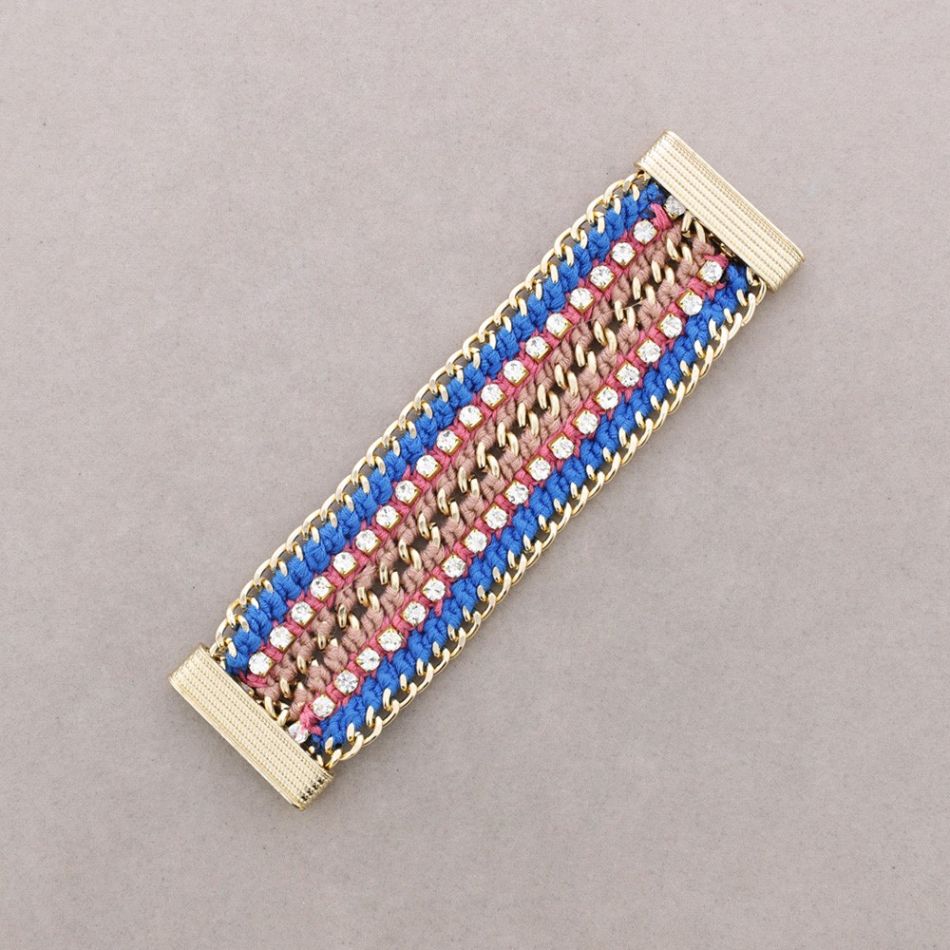 PULSERA TEJIDA CRISTALES