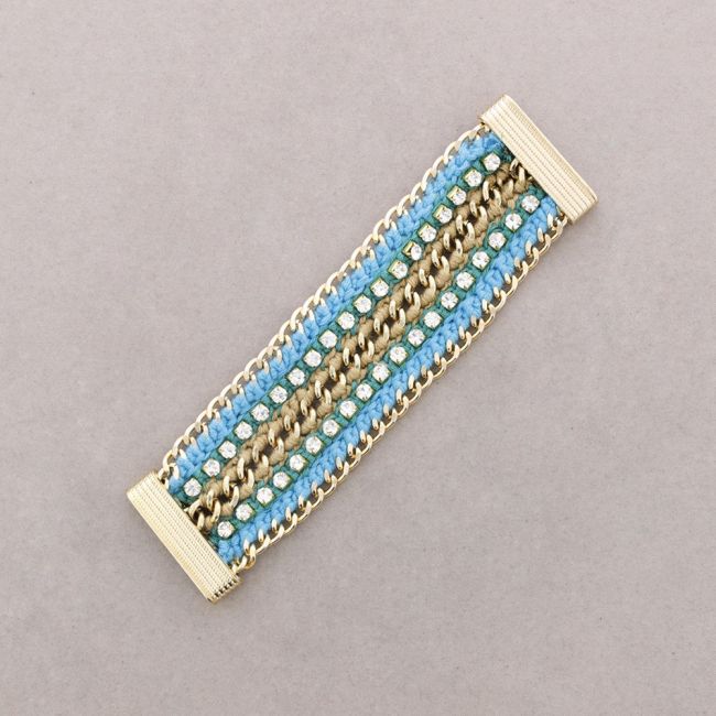 PULSERA TEJIDA CRISTALES