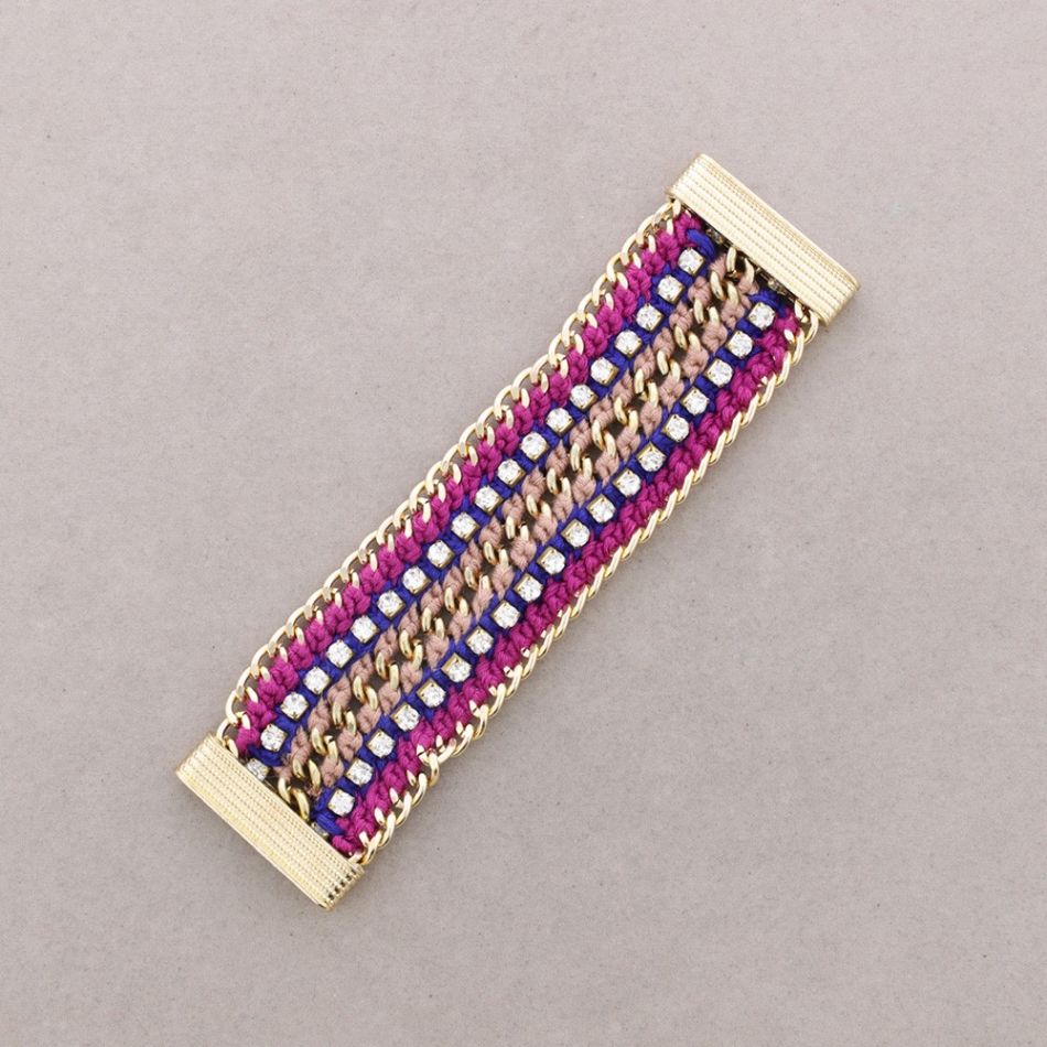 PULSERA TEJIDA CRISTALES