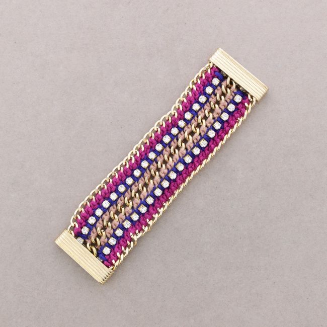 PULSERA TEJIDA CRISTALES