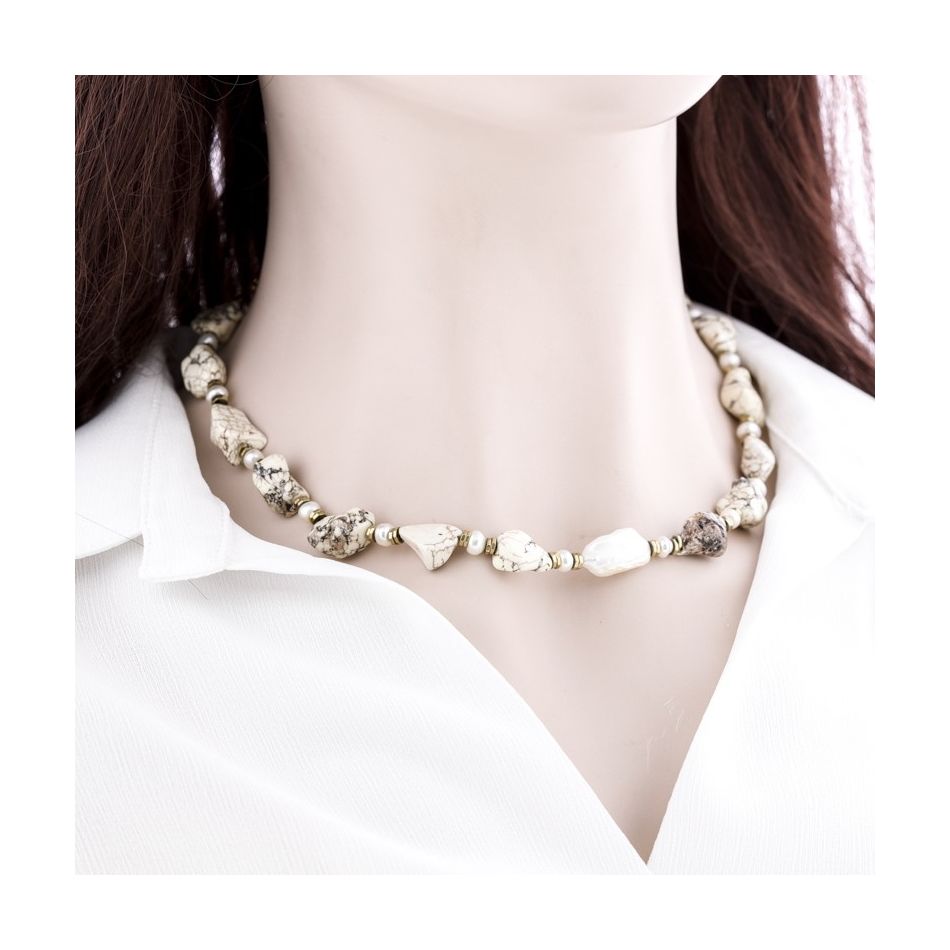 STONE STEEL SHORT NECKLACE