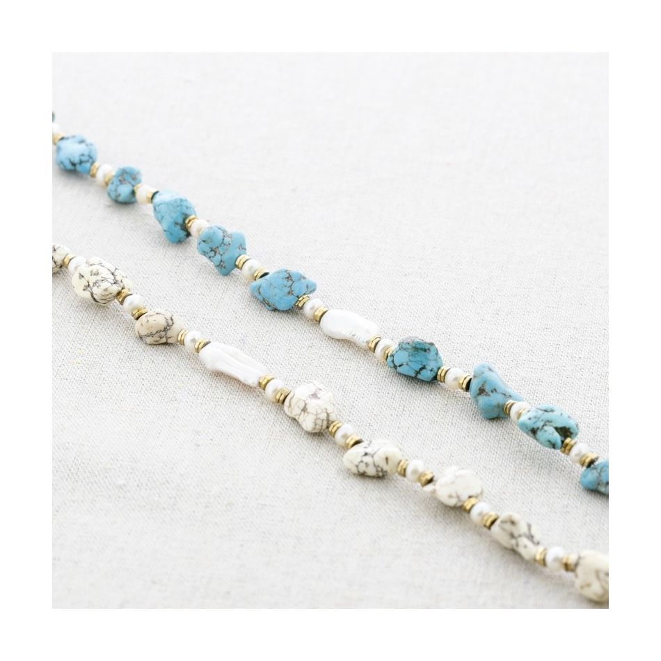 STONE STEEL SHORT NECKLACE