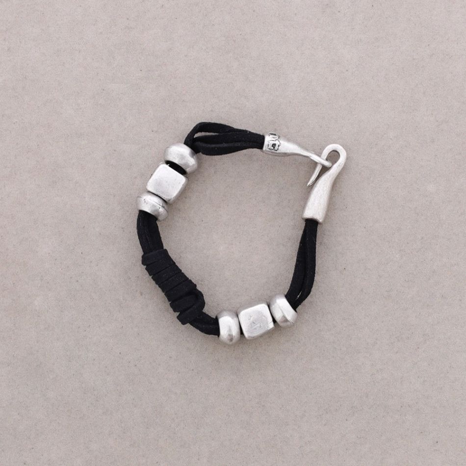 SUEDE METAL BEAD BRACELET