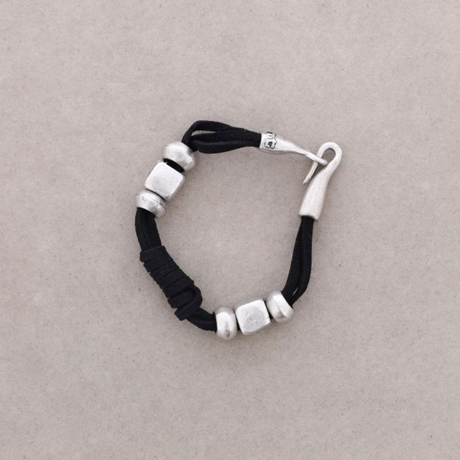 SUEDE METAL BEAD BRACELET