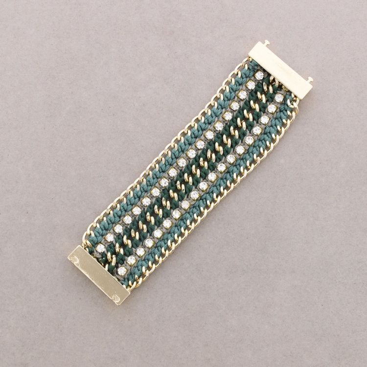 BRACELET WITH BRAIDED THREAD AND CRYSTALS 2