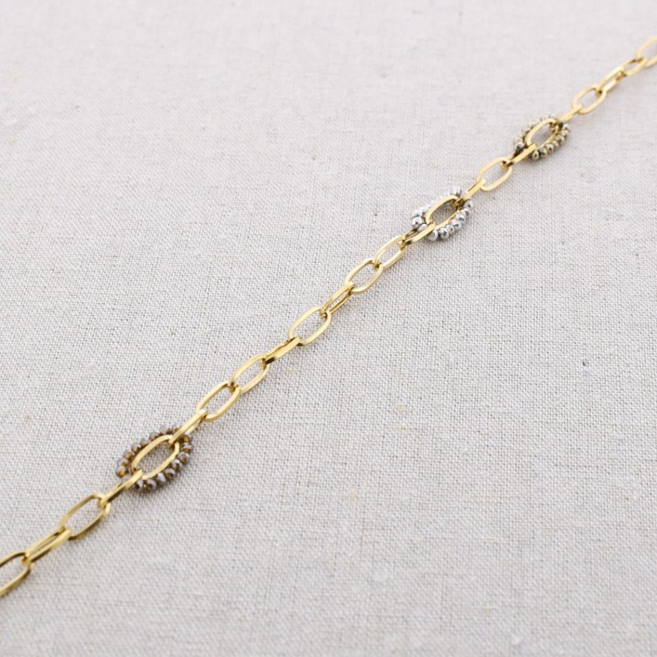 STEEL SHORT NECKLACE WITH CRYSTAL LINKS