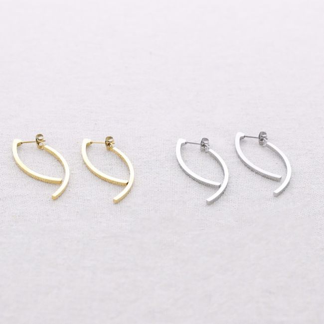 PENDIENTES ACERO PALITOS IRREGULAR