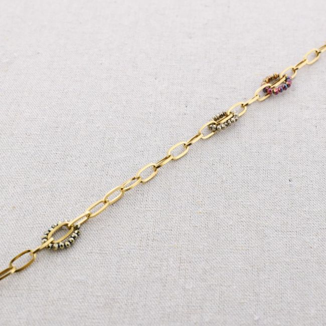 STEEL SHORT NECKLACE WITH CRYSTAL LINKS