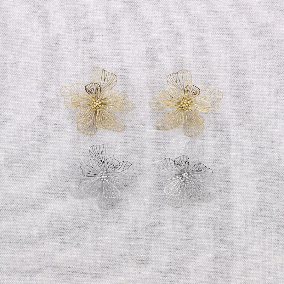 PENDIENTES ACERO FLOR FILIGRANA
