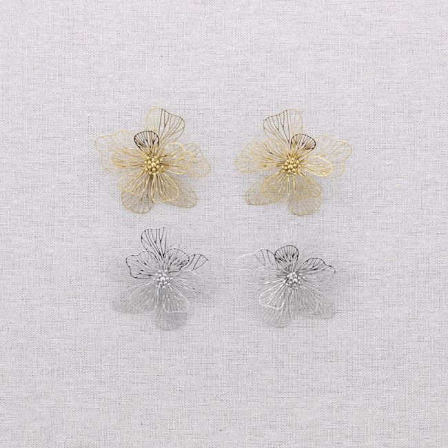 PENDIENTES ACERO FLOR FILIGRANA
