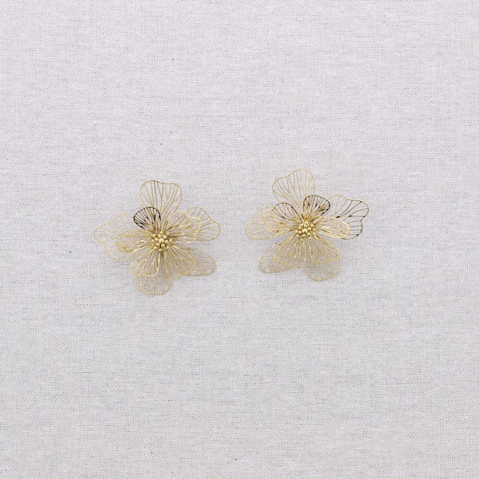 FILIGREE FLOWER STEEL EARRINGS