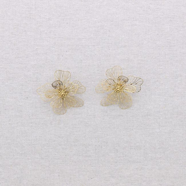 FILIGREE FLOWER STEEL EARRINGS