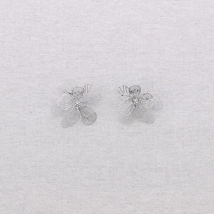 PENDIENTES ACERO FLOR FILIGRANA 2
