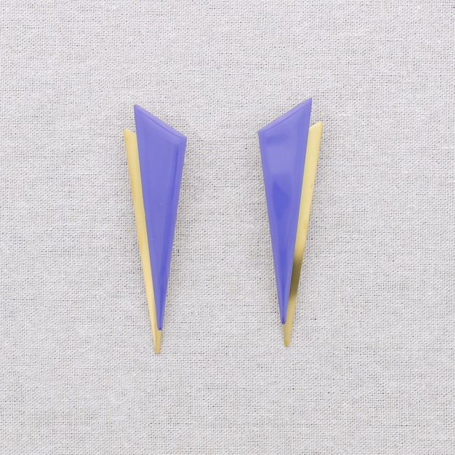 DOUBLE TRIANGLE ENAMEL STEEL EARRINGS