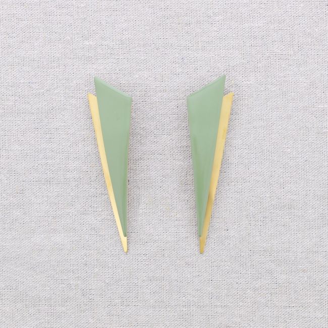 DOUBLE TRIANGLE ENAMEL STEEL EARRINGS