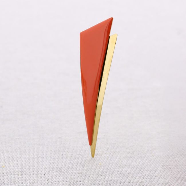 DOUBLE TRIANGLE ENAMEL STEEL EARRINGS