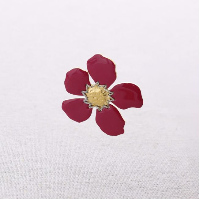 PENDIENTES ACERO FLOR ESMALTE