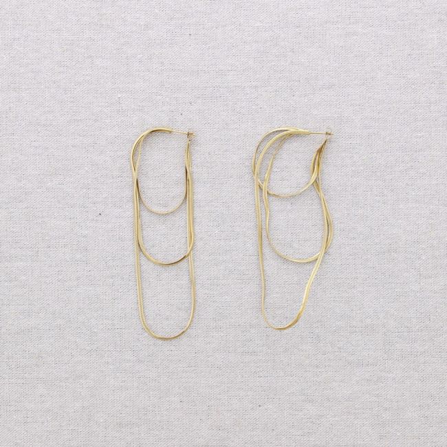 PENDIENTES ACERO FORMA CASCADA CADENA PLANA