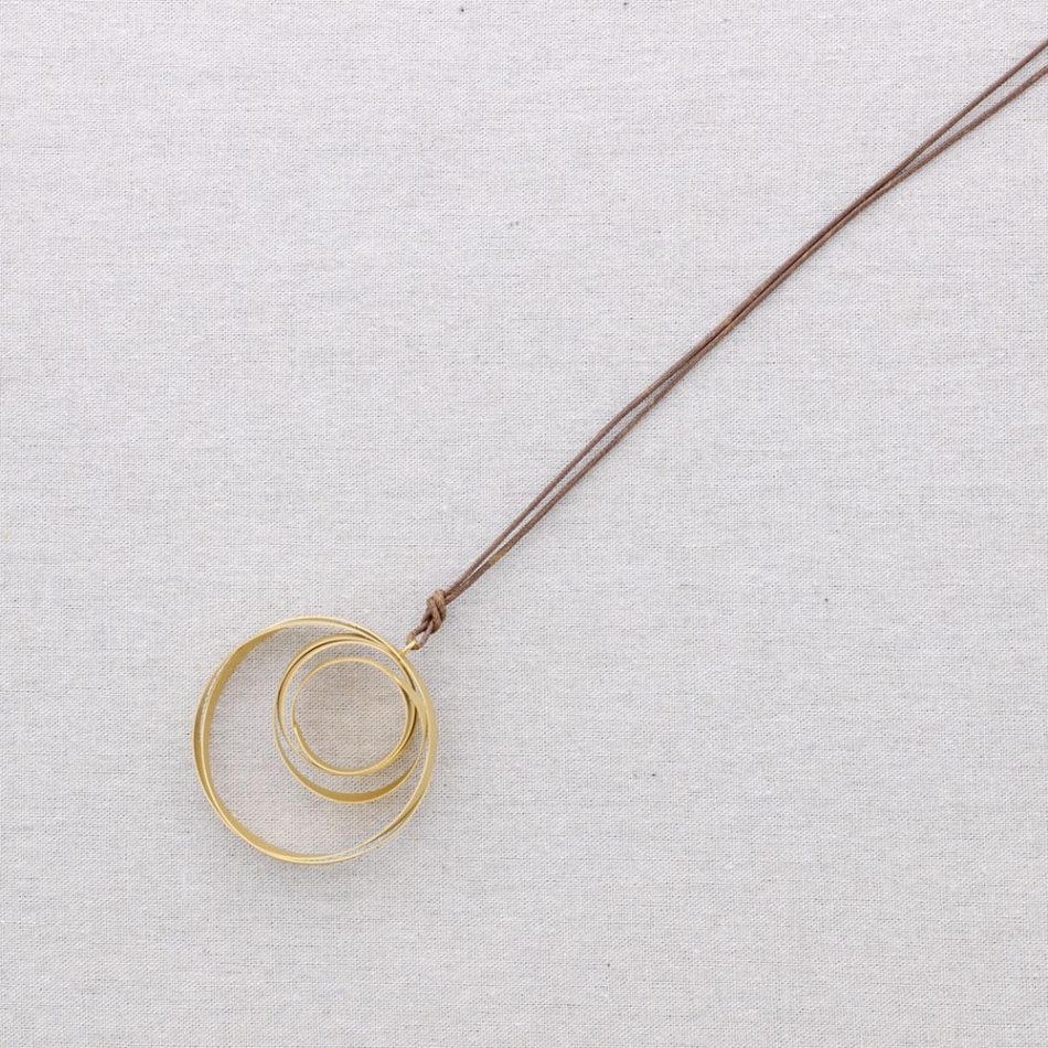 COLLAR LARGO ACERO COLGANTE ESPIRAL
