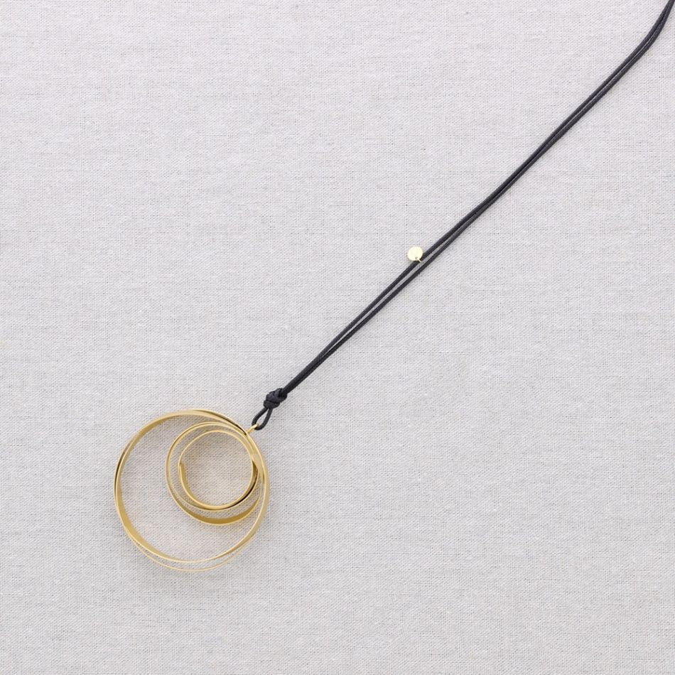 COLLAR LARGO ACERO COLGANTE ESPIRAL