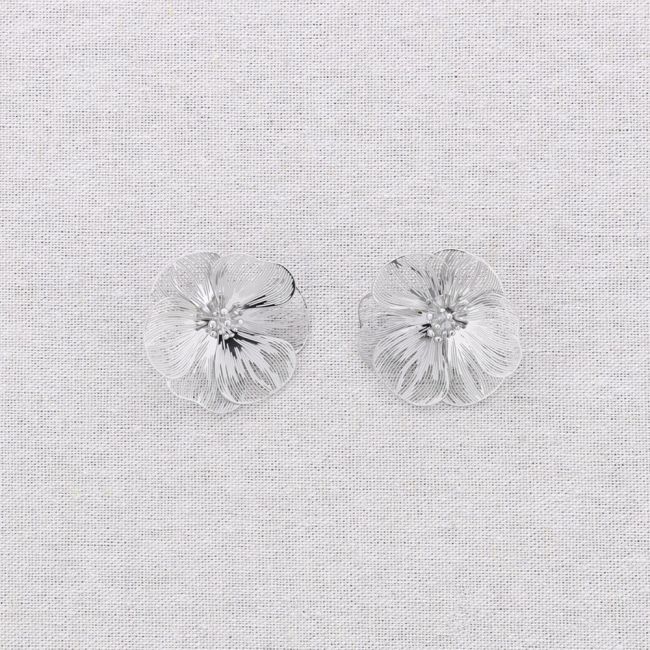 PENDIENTES ACERO PRESIÓN FLOR FILIGRANA