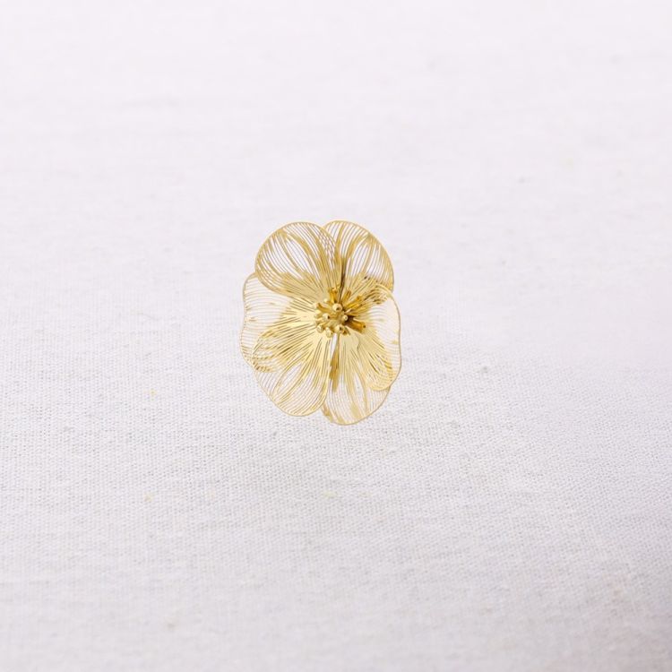 PENDIENTES ACERO PRESIÓN FLOR FILIGRANA