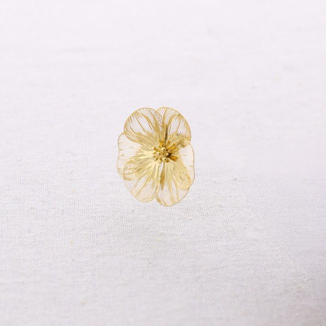 PENDIENTES ACERO PRESIÓN FLOR FILIGRANA