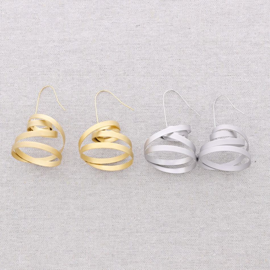 PENDIENTES ACERO COLGANTE ESPIRAL