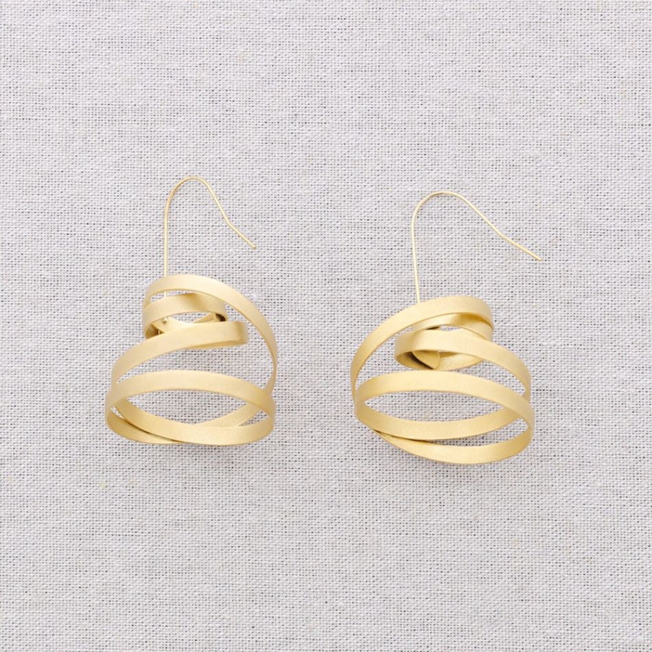 PENDIENTES ACERO COLGANTE ESPIRAL