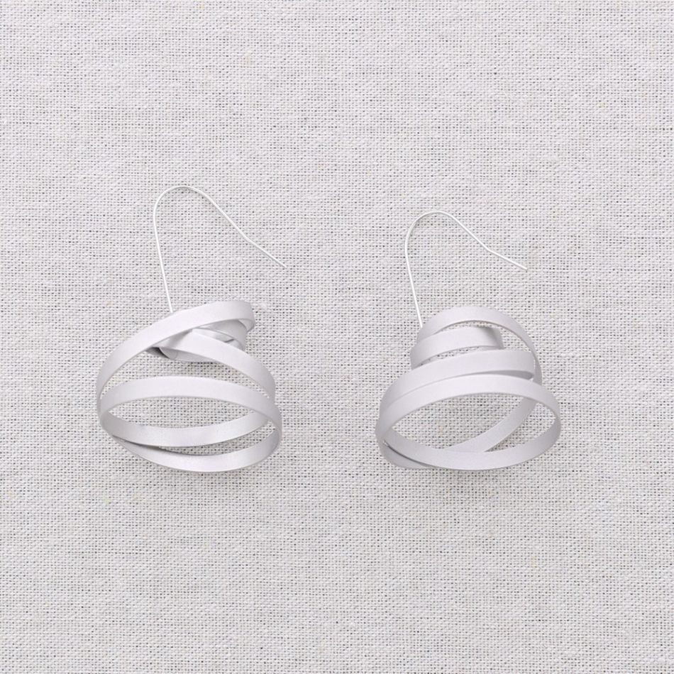 PENDIENTES ACERO COLGANTE ESPIRAL