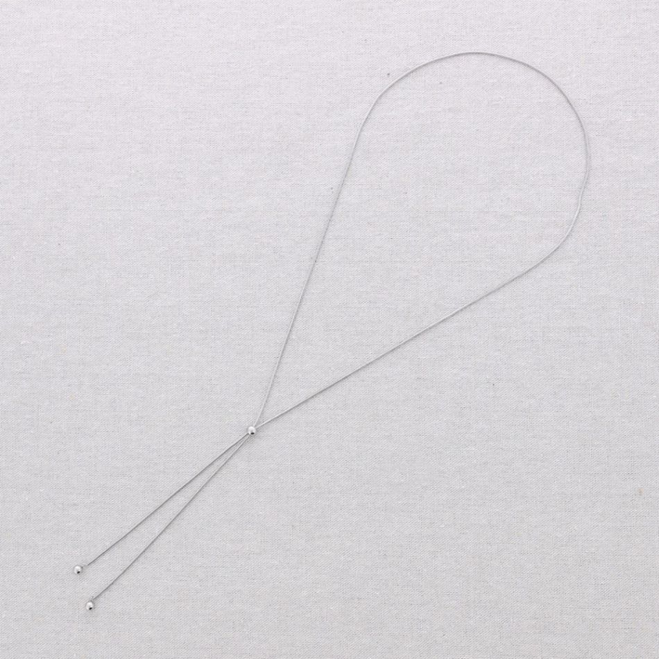 LONG STEEL NECKLACE WITH SLIDING BALL