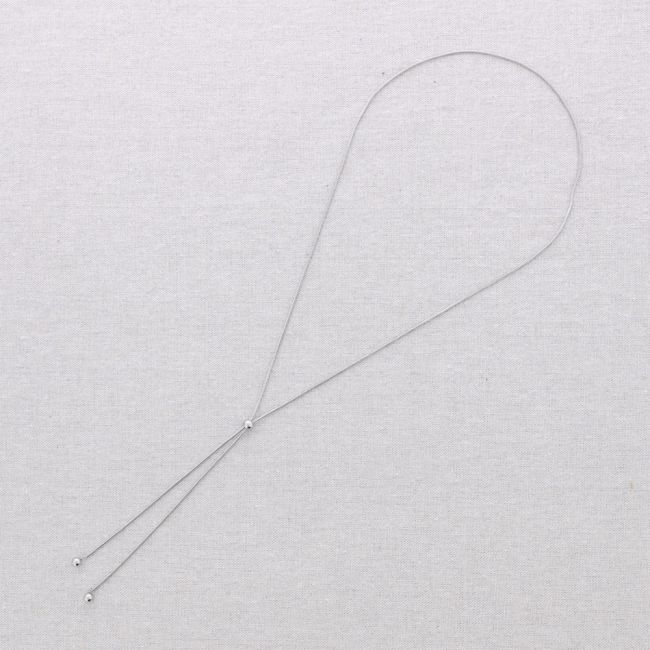 LONG STEEL NECKLACE WITH SLIDING BALL