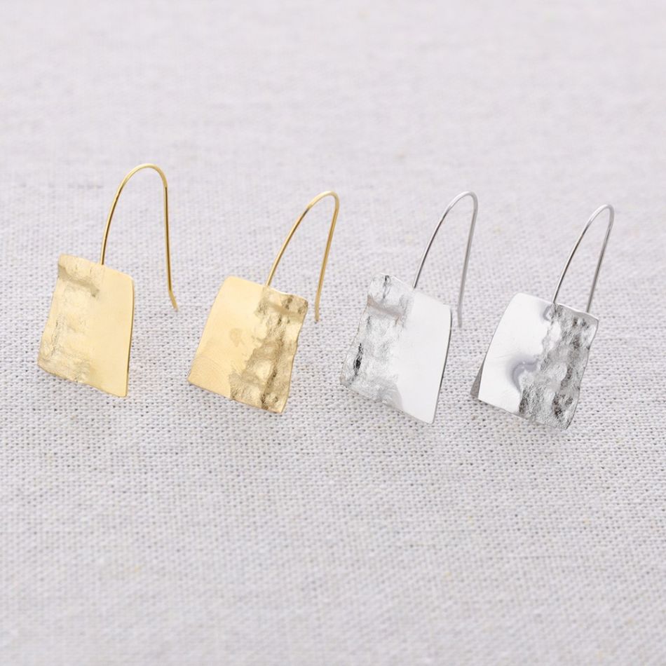 PENDIENTES ACERO COLGANTE CUADRADO