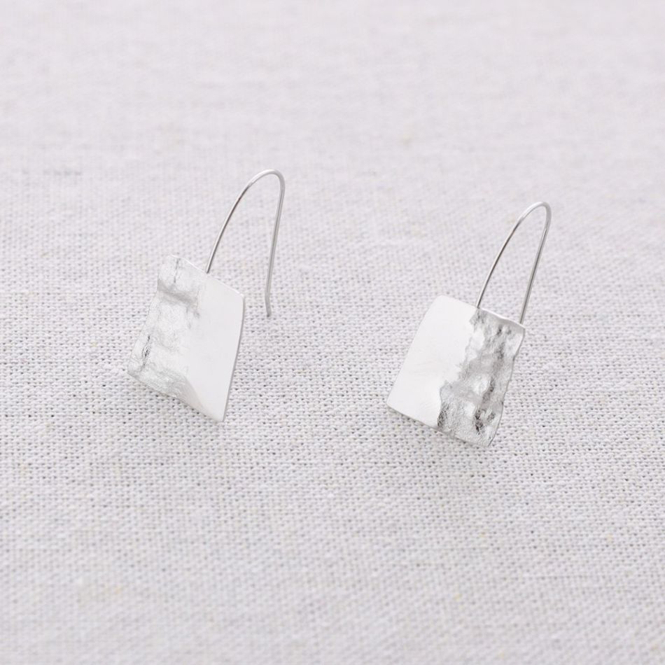 PENDIENTES ACERO COLGANTE CUADRADO