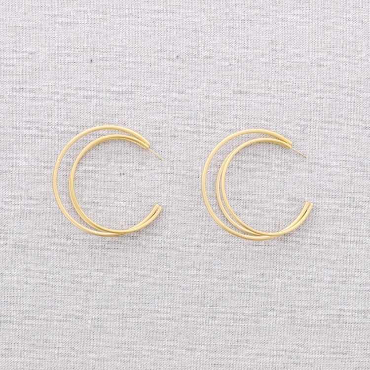PENDIENTES ACERO TRIPLE ARO