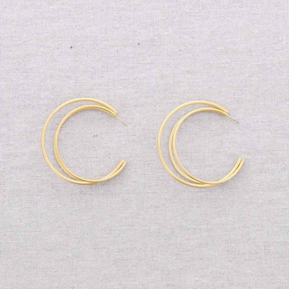 PENDIENTES ACERO TRIPLE ARO