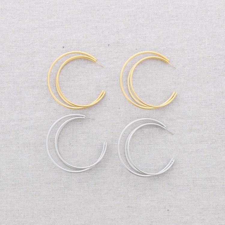 PENDIENTES ACERO TRIPLE ARO 2