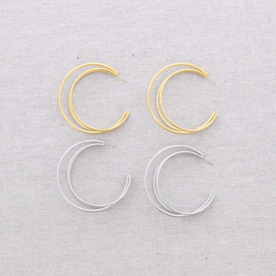 PENDIENTES ACERO TRIPLE ARO