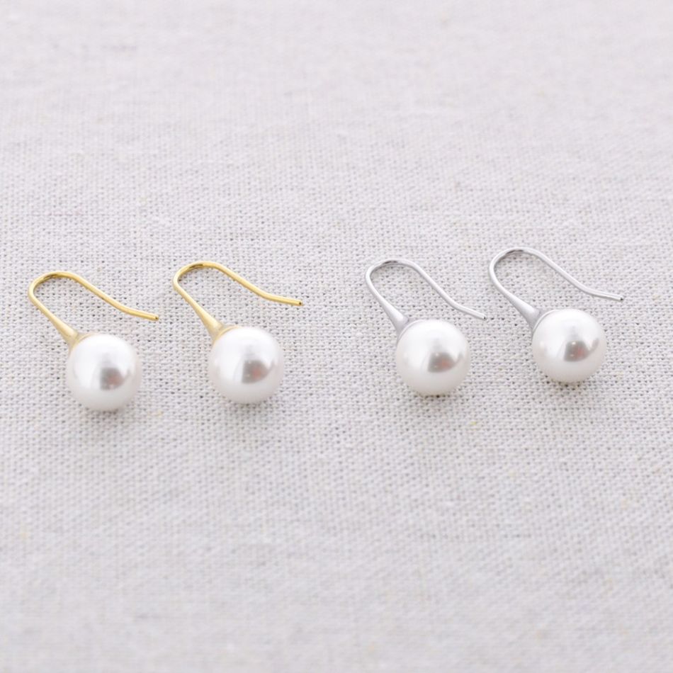 PENDIENTES ACERO IMITACIÓN PERLA