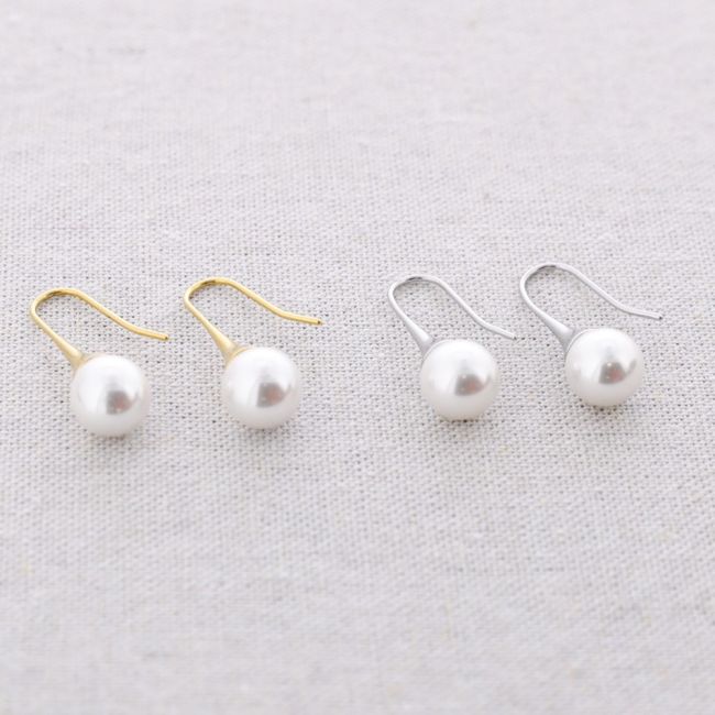 PENDIENTES ACERO IMITACIÓN PERLA