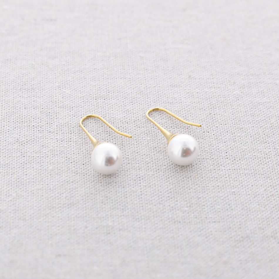 IMITATION PEARL STEEL EARRINGS