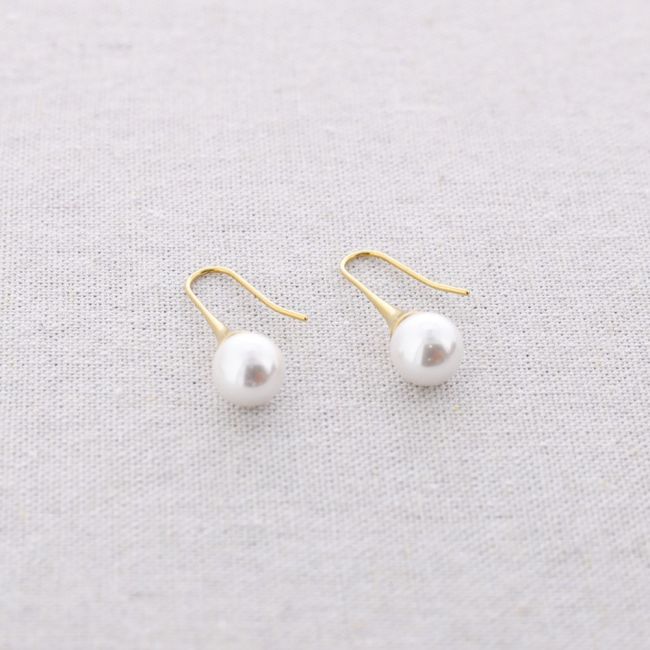 IMITATION PEARL STEEL EARRINGS