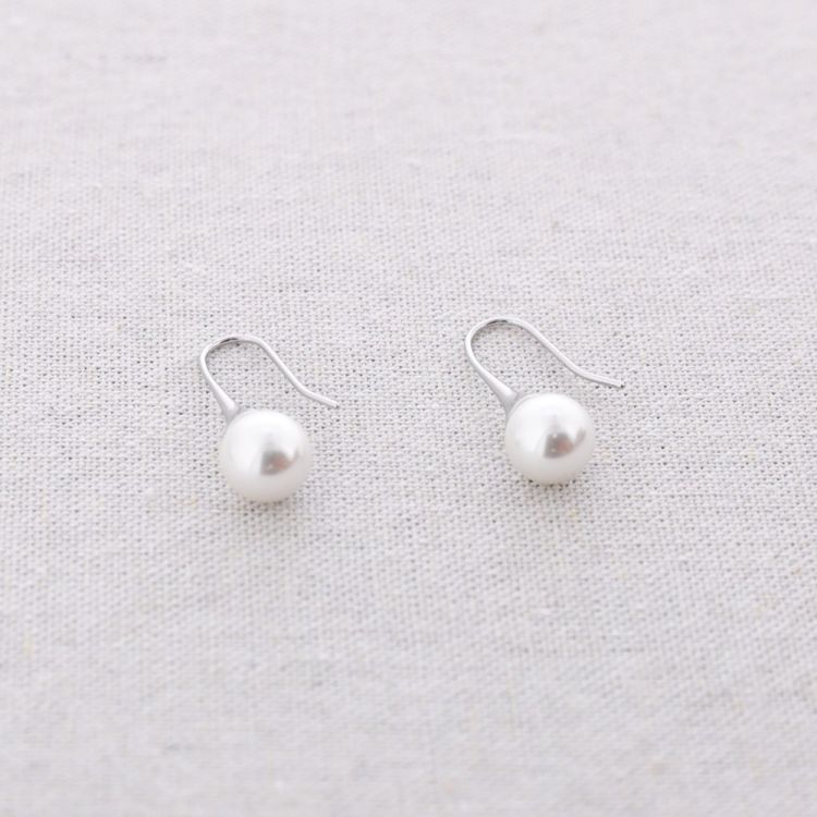 PENDIENTES ACERO IMITACIÓN PERLA 2