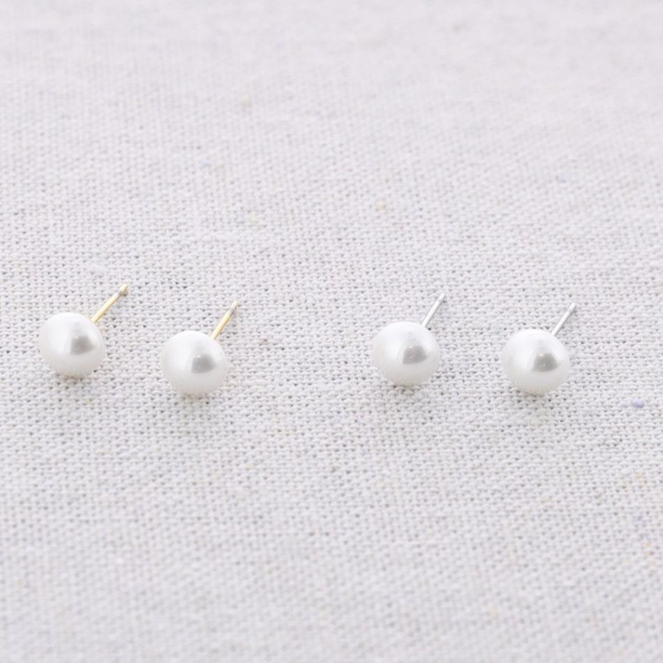 PENDIENTES ACERO PRESIÓN IMITACIÓN PERLA 7MM