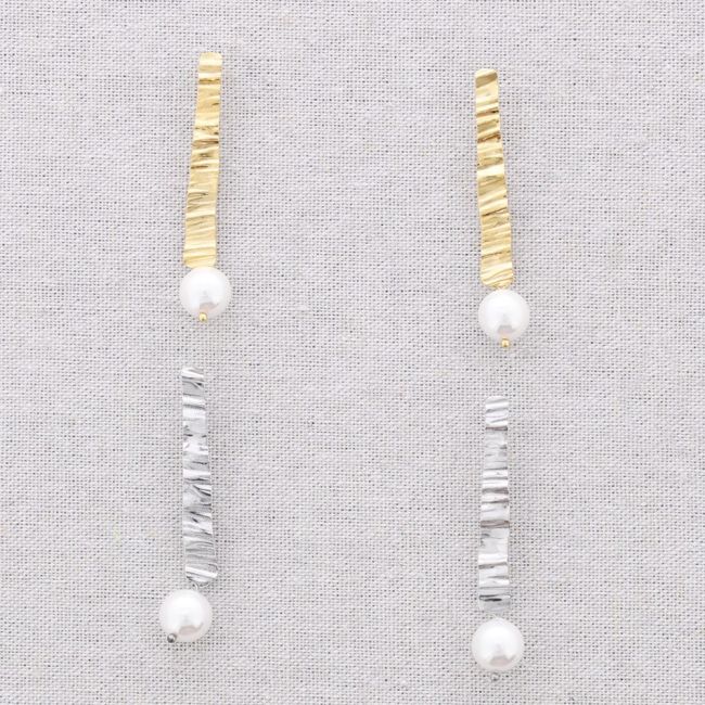 PENDIENTES ACERO COLGANTE IMITACIÓN PERLA