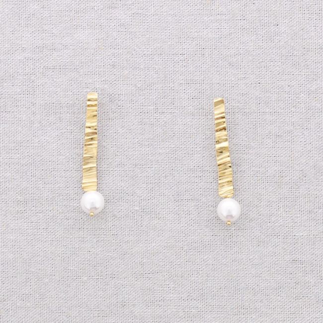 PENDIENTES ACERO COLGANTE IMITACIÓN PERLA