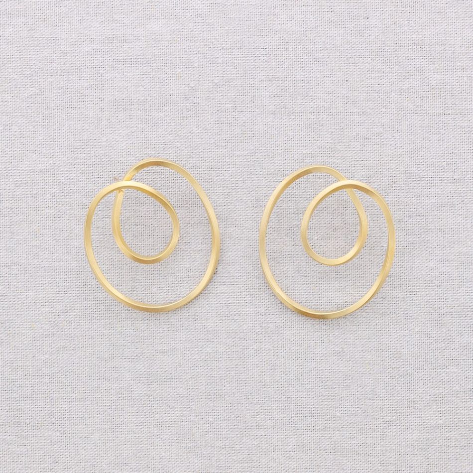IRREGULAR SHAPED STEEL STUD EARRINGS
