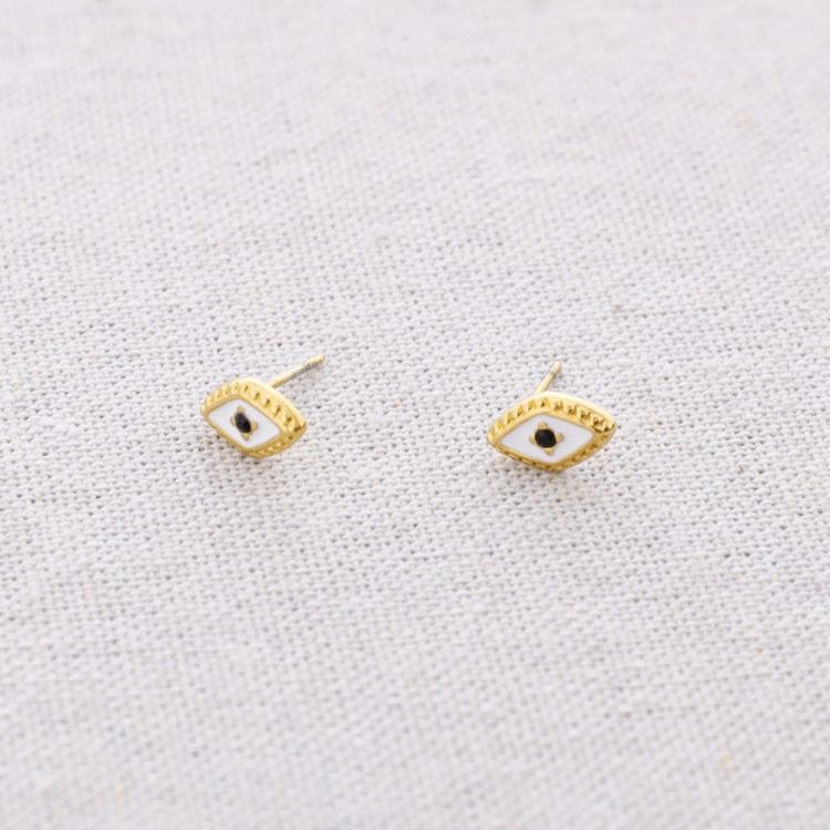 PENDIENTES ACERO ROMBO ESMALTE CRISTAL 2