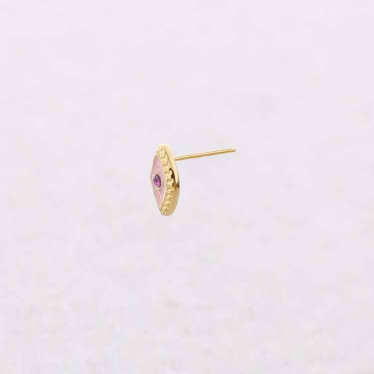 PENDIENTES ACERO ROMBO ESMALTE CRISTAL