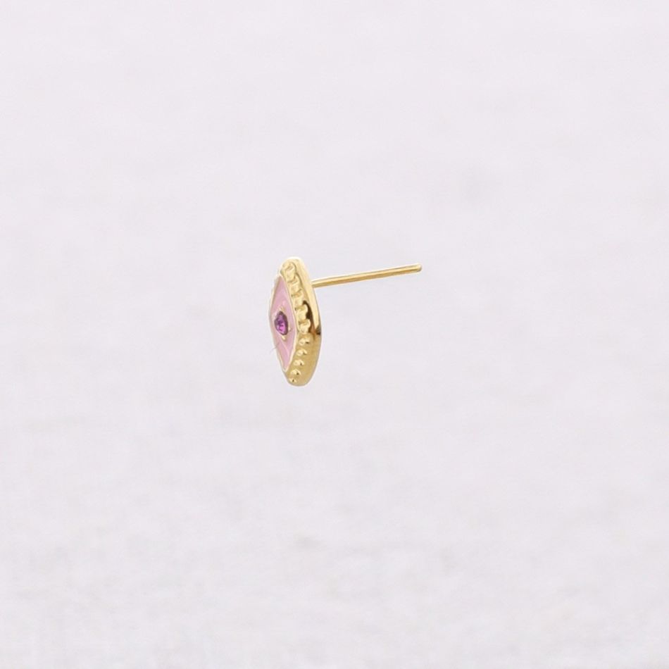 PENDIENTES ACERO ROMBO ESMALTE CRISTAL